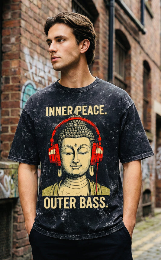 Inner Peace Unisex Acid Washed Oversized Tee